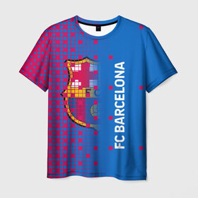 Мужская футболка 3D с принтом FC BARCELONA в Екатеринбурге, 100% полиэфир | прямой крой, круглый вырез горловины, длина до линии бедер | barselona fc | fifa | lionel messi. | барса | барселона | лионель месси | фифа | фк барселона | футбол