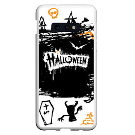 Чехол для Samsung S10E с принтом HALLOWEEN в Екатеринбурге, Силикон | Область печати: задняя сторона чехла, без боковых панелей | bones | ghost | halloween | pumpkin | skull | кости | летучие мыши | приведение | призрак | скелет | тыква | хеллоуин | хоррор | хэллоуин