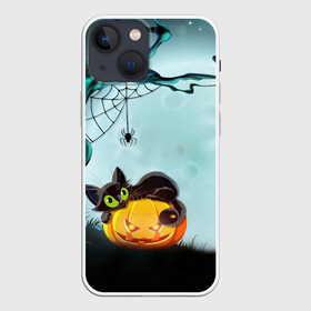 Чехол для iPhone 13 mini с принтом HALLOWEEN. в Екатеринбурге,  |  | bones | ghost | halloween | pumpkin | skull | кости | летучие мыши | приведение | призрак | скелет | тыква | хеллоуин | хоррор | хэллоуин