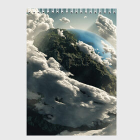 Скетчбук с принтом Облака в Екатеринбурге, 100% бумага
 | 48 листов, плотность листов — 100 г/м2, плотность картонной обложки — 250 г/м2. Листы скреплены сверху удобной пружинной спиралью | земля | облака | океан | планета