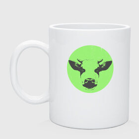 Кружка с принтом корова в Екатеринбурге, керамика | объем — 330 мл, диаметр — 80 мм. Принт наносится на бока кружки, можно сделать два разных изображения | 2021 | бык | год быка | год коровы | новый год | символ года