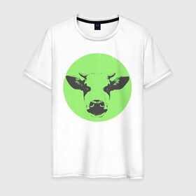 Мужская футболка хлопок с принтом корова в Екатеринбурге, 100% хлопок | прямой крой, круглый вырез горловины, длина до линии бедер, слегка спущенное плечо. | 2021 | бык | год быка | год коровы | новый год | символ года