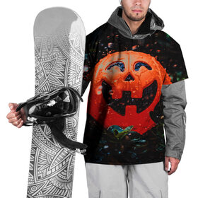 Накидка на куртку 3D с принтом Pumpkin в Екатеринбурге, 100% полиэстер |  | halloween | pumpkin head devil | тыква джек | хэллоуин