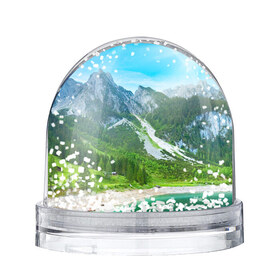 Снежный шар с принтом Альпийские горы в Екатеринбурге, Пластик | Изображение внутри шара печатается на глянцевой фотобумаге с двух сторон | альпийские горы | альпы | гора | горы | озеро