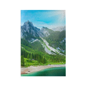 Обложка для паспорта матовая кожа с принтом Альпийские горы в Екатеринбурге, натуральная матовая кожа | размер 19,3 х 13,7 см; прозрачные пластиковые крепления | альпийские горы | альпы | гора | горы | озеро