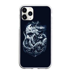 Чехол для iPhone 11 Pro Max матовый с принтом Кракен в Екатеринбурге, Силикон |  | Тематика изображения на принте: брутальная | веселый роджер | вода | корсар | кость | кракен | мертвец | море | мрачная | океан | осьминог | пират | темная | ужас | утопленник | череп | щупальца | якорь