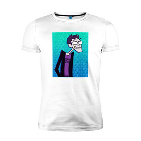 Мужская футболка хлопок Slim с принтом БАН в Екатеринбурге, 92% хлопок, 8% лайкра | приталенный силуэт, круглый вырез ворота, длина до линии бедра, короткий рукав | mc lao | mclao | бан | блогер | богатыри | лайрафортнайт | мельница | мслао
