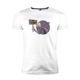 Мужская футболка хлопок Slim с принтом Фу в Екатеринбурге, 92% хлопок, 8% лайкра | приталенный силуэт, круглый вырез ворота, длина до линии бедра, короткий рукав | mc lao | mclao | бан | блогер | богатыри | лайрафортнайт | мельница | мслао