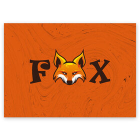 Поздравительная открытка с принтом FOX в Екатеринбурге, 100% бумага | плотность бумаги 280 г/м2, матовая, на обратной стороне линовка и место для марки
 | Тематика изображения на принте: animals | fox | foxes | foxy | ginger | животные | лис | лиса | лисенок | лисий | лисица | лисицы | лисичка | лисички | лисы | лисята | оранжевый