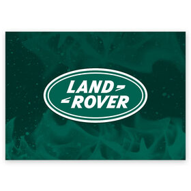 Поздравительная открытка с принтом LAND ROVER / Ленд Ровер в Екатеринбурге, 100% бумага | плотность бумаги 280 г/м2, матовая, на обратной стороне линовка и место для марки
 | auto | land | logo | moto | rover | symbol | авто | автомобиль | гонки | знак | ленд | лого | логотип | логотипы | лэнд | марка | машина | мото | ровер | символ | символы