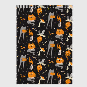 Скетчбук с принтом Halloween Monsters в Екатеринбурге, 100% бумага
 | 48 листов, плотность листов — 100 г/м2, плотность картонной обложки — 250 г/м2. Листы скреплены сверху удобной пружинной спиралью | Тематика изображения на принте: angry | art | cat | creatures | flame | grumpy | horror | kitten | kitty | merch | pussy | pussycat | арт | грибы | злые | иллюстрация | котенок | кошка | кринж | мерч | монстры | наряд | недовольные | огонь | паттерн | сердитые | создания