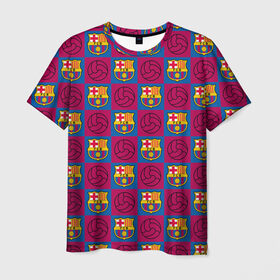 Мужская футболка 3D с принтом FC BARCELONA в Екатеринбурге, 100% полиэфир | прямой крой, круглый вырез горловины, длина до линии бедер | barselona fc | fifa | lionel messi. | барса | барселона | лионель месси | фифа | фк барселона | футбол