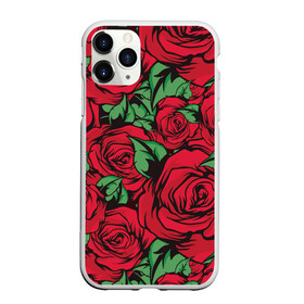 Чехол для iPhone 11 Pro матовый с принтом Алые Розы в Екатеринбурге, Силикон |  | art | fashion | flora | floral | flower | flowers | garden | illustration | red | rose | thorns | арт | букет | бутоны | иллюстрация | красные | лепестки | листья | мода | растения | рисунок | роза | сад | сочные | тренд | флора | флорист | флор