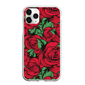 Чехол для iPhone 11 Pro Max матовый с принтом Алые Розы в Екатеринбурге, Силикон |  | art | fashion | flora | floral | flower | flowers | garden | illustration | red | rose | thorns | арт | букет | бутоны | иллюстрация | красные | лепестки | листья | мода | растения | рисунок | роза | сад | сочные | тренд | флора | флорист | флор