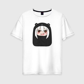 Женская футболка хлопок Oversize с принтом Himouto! Umaru-chan black в Екатеринбурге, 100% хлопок | свободный крой, круглый ворот, спущенный рукав, длина до линии бедер
 | Тематика изображения на принте: anime himouto | anime umaru | himoto | himouto | himouto black | himouto umaru | himouto umaru chan | umaru | umaru chan | аниме | аниме умару | аниме химото | двуличная сестренка умару | умару | химото | химото умару тян