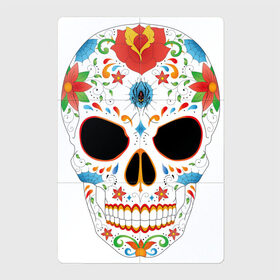 Магнитный плакат 2Х3 с принтом Цветной череп в Екатеринбурге, Полимерный материал с магнитным слоем | 6 деталей размером 9*9 см | арт | белый | вектор | разрисованный череп | рисунок | скелет | череп | чёрный | яркие рисунки | яркие цвета | яркий рисунок | яркий череп