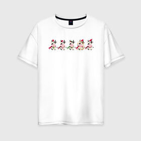 Женская футболка хлопок Oversize с принтом символ года в Екатеринбурге, 100% хлопок | свободный крой, круглый ворот, спущенный рукав, длина до линии бедер
 | 2021 | бык | год быка | год коровы | новый год | символ года