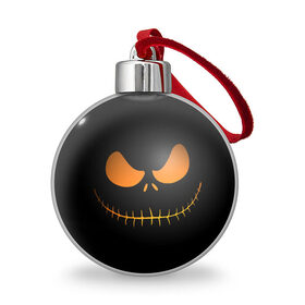 Ёлочный шар с принтом Зловещая улыбка в Екатеринбурге, Пластик | Диаметр: 77 мм | halloween | злая улыбка | праздник | страшный праздник | хэллоуин