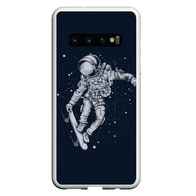 Чехол для Samsung Galaxy S10 с принтом Космонавт на скейте в Екатеринбурге, Силикон | Область печати: задняя сторона чехла, без боковых панелей | арт | астронавт | звезда | звёзды | космический отдых | космонавт | космос | ночь | отдых | рисунок | скафандр | скейт | трюки на скейте