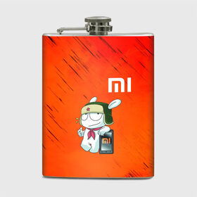 Фляга с принтом Xiaomi в Екатеринбурге, металлический корпус | емкость 0,22 л, размер 125 х 94 мм. Виниловая наклейка запечатывается полностью | 