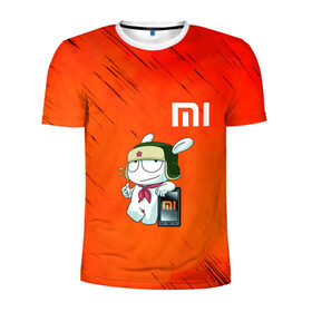 Мужская футболка 3D спортивная с принтом Xiaomi в Екатеринбурге, 100% полиэстер с улучшенными характеристиками | приталенный силуэт, круглая горловина, широкие плечи, сужается к линии бедра | 