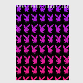 Скетчбук с принтом playboy в Екатеринбурге, 100% бумага
 | 48 листов, плотность листов — 100 г/м2, плотность картонной обложки — 250 г/м2. Листы скреплены сверху удобной пружинной спиралью | black | pink | playboy | violet | плейбой | розовый | фиолетовый. | черный