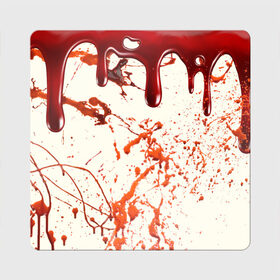 Магнит виниловый Квадрат с принтом Стекающая кровь в Екатеринбурге, полимерный материал с магнитным слоем | размер 9*9 см, закругленные углы | 2020 | blood | halloween | капли | кровавый | кровь | пятна | следы | стекающая | хэллоуин | хэлоуин