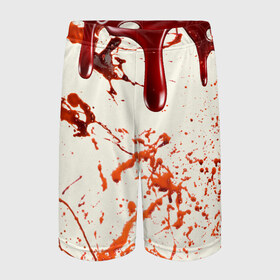 Детские спортивные шорты 3D с принтом Стекающая кровь в Екатеринбурге,  100% полиэстер
 | пояс оформлен широкой мягкой резинкой, ткань тянется
 | 2020 | blood | halloween | капли | кровавый | кровь | пятна | следы | стекающая | хэллоуин | хэлоуин