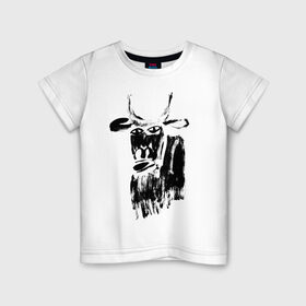 Детская футболка хлопок с принтом бык нарисованный в Екатеринбурге, 100% хлопок | круглый вырез горловины, полуприлегающий силуэт, длина до линии бедер | Тематика изображения на принте: 2021 | бык | год быка | год коровы | новый год | символ года
