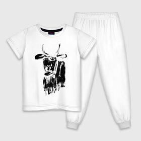 Детская пижама хлопок с принтом бык нарисованный в Екатеринбурге, 100% хлопок |  брюки и футболка прямого кроя, без карманов, на брюках мягкая резинка на поясе и по низу штанин
 | 2021 | бык | год быка | год коровы | новый год | символ года