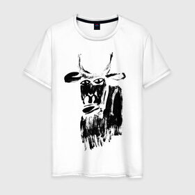 Мужская футболка хлопок с принтом бык нарисованный в Екатеринбурге, 100% хлопок | прямой крой, круглый вырез горловины, длина до линии бедер, слегка спущенное плечо. | 2021 | бык | год быка | год коровы | новый год | символ года