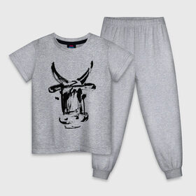 Детская пижама хлопок с принтом бык в Екатеринбурге, 100% хлопок |  брюки и футболка прямого кроя, без карманов, на брюках мягкая резинка на поясе и по низу штанин
 | Тематика изображения на принте: 2021 | бык | год быка | год коровы | новый год | символ года