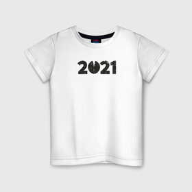 Детская футболка хлопок с принтом 2021 в Екатеринбурге, 100% хлопок | круглый вырез горловины, полуприлегающий силуэт, длина до линии бедер | Тематика изображения на принте: 2021 | бык | год быка | год коровы | новый год | символ года