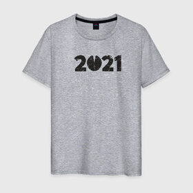 Мужская футболка хлопок с принтом 2021 в Екатеринбурге, 100% хлопок | прямой крой, круглый вырез горловины, длина до линии бедер, слегка спущенное плечо. | 2021 | бык | год быка | год коровы | новый год | символ года
