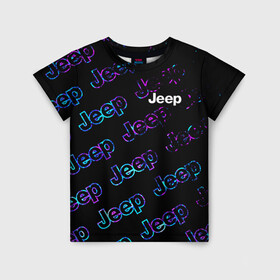 Детская футболка 3D с принтом JEEP / Джип в Екатеринбурге, 100% гипоаллергенный полиэфир | прямой крой, круглый вырез горловины, длина до линии бедер, чуть спущенное плечо, ткань немного тянется | Тематика изображения на принте: auto | jeep | logo | moto | symbol | авто | автомобиль | гонки | джип | знак | лого | логотип | логотипы | марка | машина | мото | символ | символы