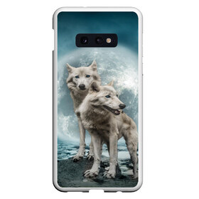 Чехол для Samsung S10E с принтом Волки альбиносы в Екатеринбурге, Силикон | Область печати: задняя сторона чехла, без боковых панелей | альбинос | волк | волки | волчата | волчонок | зверь