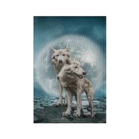 Обложка для паспорта матовая кожа с принтом Волки альбиносы в Екатеринбурге, натуральная матовая кожа | размер 19,3 х 13,7 см; прозрачные пластиковые крепления | Тематика изображения на принте: альбинос | волк | волки | волчата | волчонок | зверь