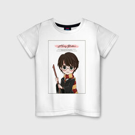 Детская футболка хлопок с принтом Гарри Поттер в Екатеринбурге, 100% хлопок | круглый вырез горловины, полуприлегающий силуэт, длина до линии бедер | harry potter | vdzabma | гарри поттер