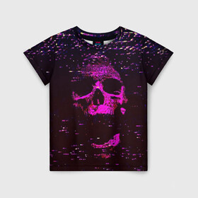 Детская футболка 3D с принтом Phonk Skull в Екатеринбурге, 100% гипоаллергенный полиэфир | прямой крой, круглый вырез горловины, длина до линии бедер, чуть спущенное плечо, ткань немного тянется | 90 | 90 е | hip hop | music | phonk | phonk memphis | phonk rap | phonk skull | rap | skull | trap | vhs | девяностые | музыка | музыка фонк | помехи | реп | рэп | треп | трэп | флекс | фонк | фонк мемфис | фонк реп | фонк рэп | хип хоп | чере