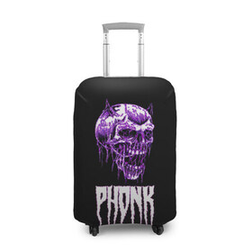 Чехол для чемодана 3D с принтом Phonk в Екатеринбурге, 86% полиэфир, 14% спандекс | двустороннее нанесение принта, прорези для ручек и колес | hip | hip hop | hop | phonk | rap | skull | рэп | фонк | хип | хип хоп | хоп | череп