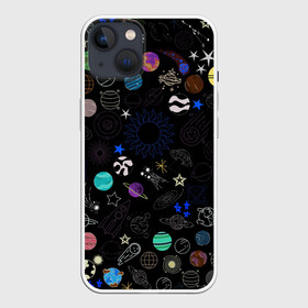 Чехол для iPhone 13 с принтом космос в Екатеринбурге,  |  | астероиды | бесконечность | галактика | звезда | звездочка | звезды | комета | космос | летающая тарелка | луна | марс | меркурий | метеор | мир | млечный путь | нло | планета земля | планеты | ракета