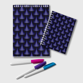 Блокнот с принтом Scales в Екатеринбурге, 100% бумага | 48 листов, плотность листов — 60 г/м2, плотность картонной обложки — 250 г/м2. Листы скреплены удобной пружинной спиралью. Цвет линий — светло-серый
 | abstraction | illusion | pattern | purple | scales | shapes | shimmer | texture | waves | абстракция | волны | иллюзия | паттерн | переливаеться | текстура | фиолетовый | формы | чешуя