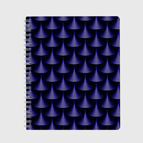 Тетрадь с принтом Scales в Екатеринбурге, 100% бумага | 48 листов, плотность листов — 60 г/м2, плотность картонной обложки — 250 г/м2. Листы скреплены сбоку удобной пружинной спиралью. Уголки страниц и обложки скругленные. Цвет линий — светло-серый
 | abstraction | illusion | pattern | purple | scales | shapes | shimmer | texture | waves | абстракция | волны | иллюзия | паттерн | переливаеться | текстура | фиолетовый | формы | чешуя
