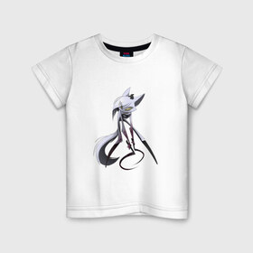 Детская футболка хлопок с принтом Лиса наёмник в Екатеринбурге, 100% хлопок | круглый вырез горловины, полуприлегающий силуэт, длина до линии бедер | арт | кровь | лиса | персонаж | рисунок | серп | фурри | фурри лиса