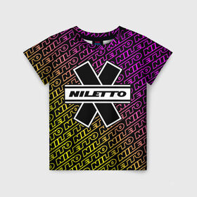 Детская футболка 3D с принтом НИЛЕТТО / Niletto в Екатеринбурге, 100% гипоаллергенный полиэфир | прямой крой, круглый вырез горловины, длина до линии бедер, чуть спущенное плечо, ткань немного тянется | hip | hop | logo | music | nileto | niletto | rap | знак | лого | логотип | логотипы | любимка | музыка | музыкант | нилето | нилетто | рэп | символ | символы | хип | хоп