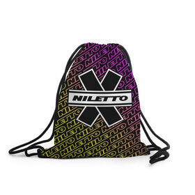 Рюкзак-мешок 3D с принтом НИЛЕТТО / Niletto в Екатеринбурге, 100% полиэстер | плотность ткани — 200 г/м2, размер — 35 х 45 см; лямки — толстые шнурки, застежка на шнуровке, без карманов и подкладки | hip | hop | logo | music | nileto | niletto | rap | знак | лого | логотип | логотипы | любимка | музыка | музыкант | нилето | нилетто | рэп | символ | символы | хип | хоп