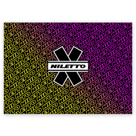Поздравительная открытка с принтом НИЛЕТТО / Niletto в Екатеринбурге, 100% бумага | плотность бумаги 280 г/м2, матовая, на обратной стороне линовка и место для марки
 | Тематика изображения на принте: hip | hop | logo | music | nileto | niletto | rap | знак | лого | логотип | логотипы | любимка | музыка | музыкант | нилето | нилетто | рэп | символ | символы | хип | хоп