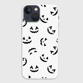 Чехол для iPhone 13 mini с принтом Halloween в Екатеринбурге,  |  | 31 октября | halloween | halowen | ведьма | день всех святых | джек | костюм | кровь | лого | монстр | надпись | праздник | приведение | призрак | светильник | символ | страшная | тыква | ужасы | хеллоуин | хеллуин