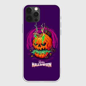 Чехол для iPhone 12 Pro Max с принтом Halloween в Екатеринбурге, Силикон |  | Тематика изображения на принте: 31 октября | halloween | halowen | ведьма | день всех святых | джек | костюм | кровь | лого | монстр | надпись | праздник | приведение | призрак | светильник | символ | страшная | тыква | ужасы | хеллоуин | хеллуин