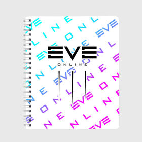 Тетрадь с принтом EVE ONLINE ИВ ОНЛАЙН в Екатеринбурге, 100% бумага | 48 листов, плотность листов — 60 г/м2, плотность картонной обложки — 250 г/м2. Листы скреплены сбоку удобной пружинной спиралью. Уголки страниц и обложки скругленные. Цвет линий — светло-серый
 | echo | echoes | eve | game | games | logo | online | space | ев онлайн | ев эхо | еве | ив онлайн | ив эхо | игра | игры | космос | лого | логотип | логотипы | онлайн | символ | символы | эхо | эхос